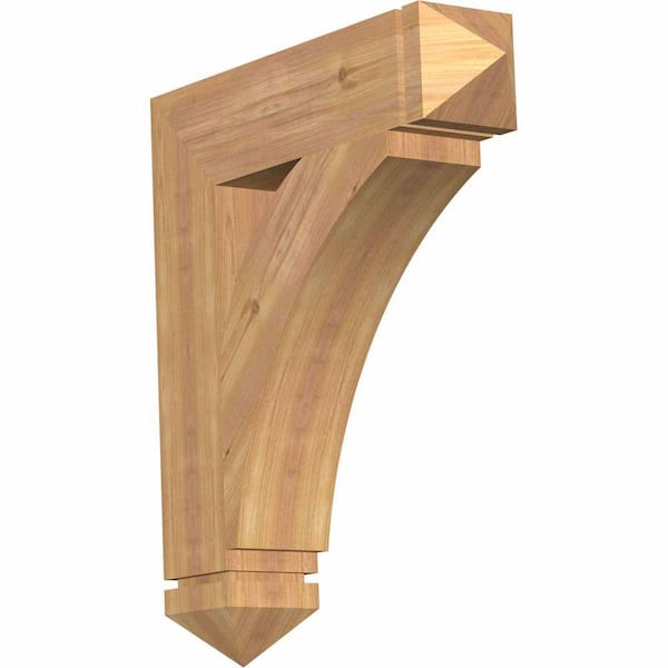 Ekena Millwork 5.5 in. x 30 in. x 26 in. Western Red Cedar Thorton Arts and Crafts Smooth Bracket