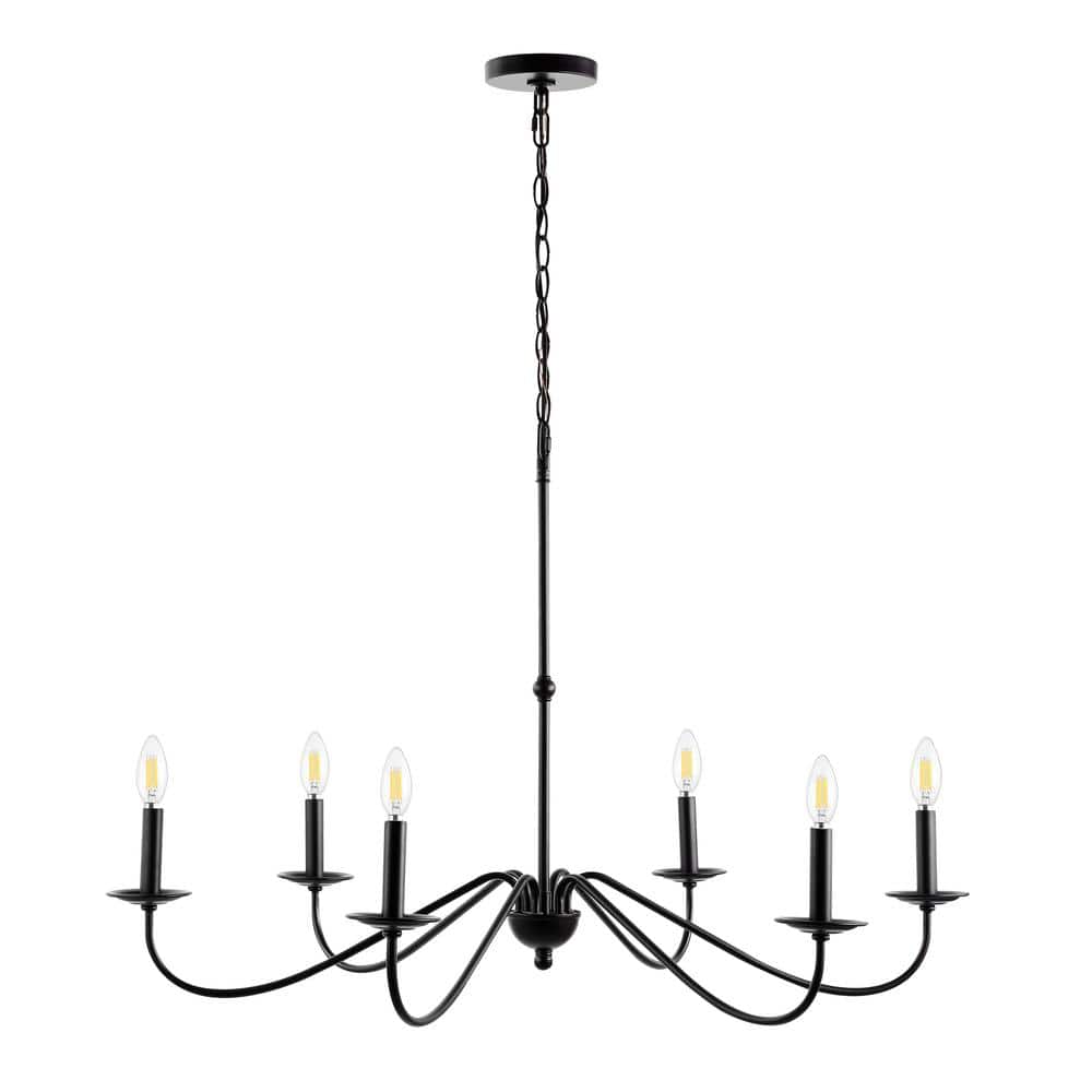Wicklow 34.75" Oil Rubbed Bronze Iron 6-Light Candle Chandelier