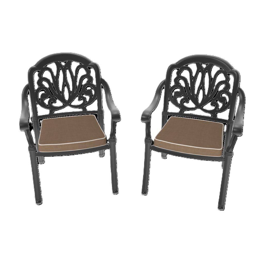 Aluminum Outdoor Dining Chairs with Brown Cushions (2-Pack) price history on PriceWatchPro