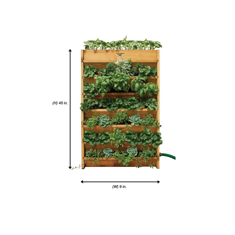 Western Red Cedar Vertical Garden Planter with Self-Watering System