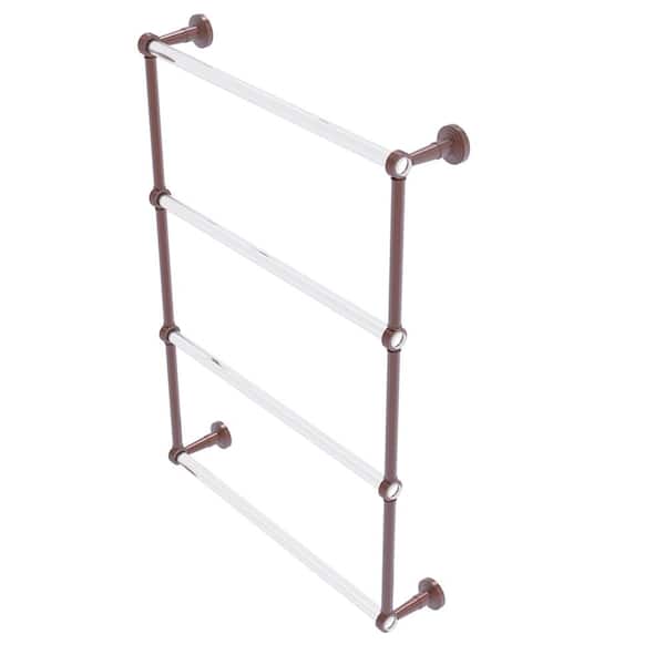 Pacific Beach 4-Tier 24 in. Ladder Towel Bar with Groovy Accents in Antique Copper