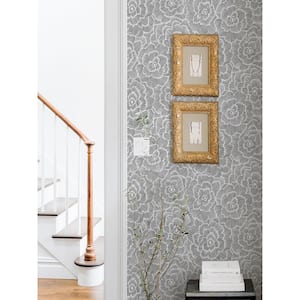 Grey Charcoal Saraya Peel and Stick Wallpaper Sample