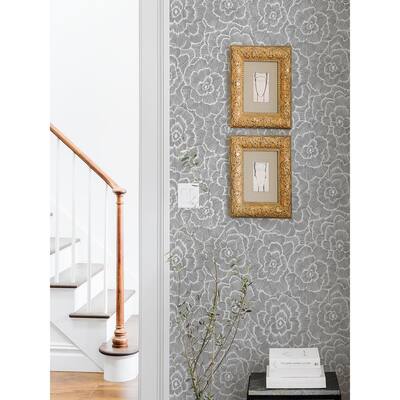 Grey Charcoal Saraya Peel and Stick Wallpaper Sample