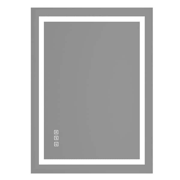 72 in. W x 36 in. H Rectangular Frameless Anti-Fog LED Light Wall Bathroom Vanity Mirror with Backlit and Front Light