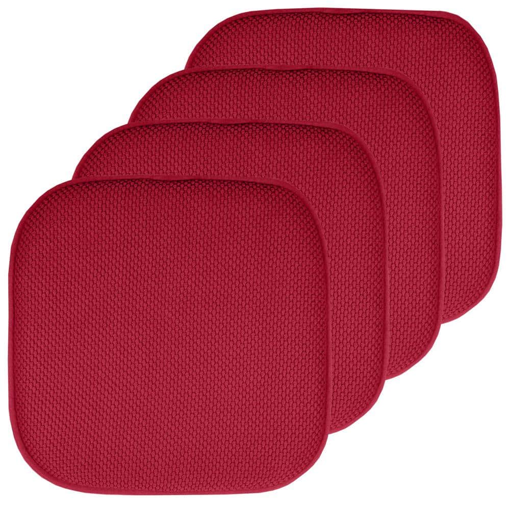 Honeycomb Memory Foam Square 16 in. x 16 in. Non-Slip Indoor/Outdoor Chair Seat Cushion, Red (4-Pack) price history on PriceWatchPro