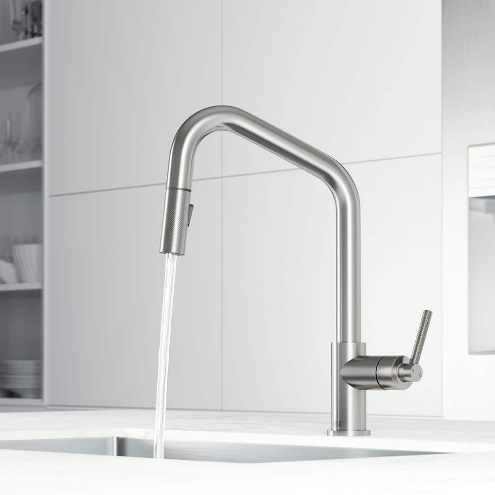 Stainless Steel High Arc Pull-Down Kitchen Faucet with Spray