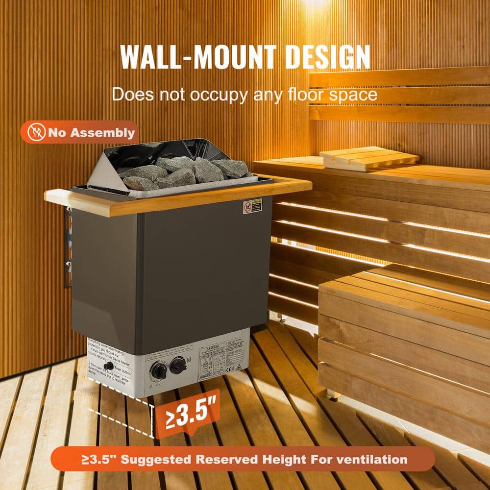 3KW Stainless Steel Electric Sauna Heater with Built-in Controls