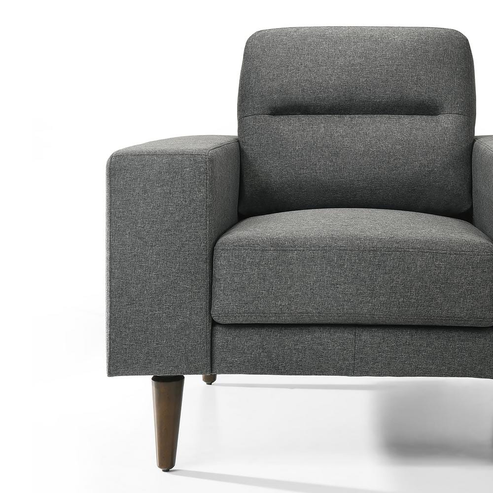 Vale 2-Piece Gray Polyester Fabric Sofa and Chair Set