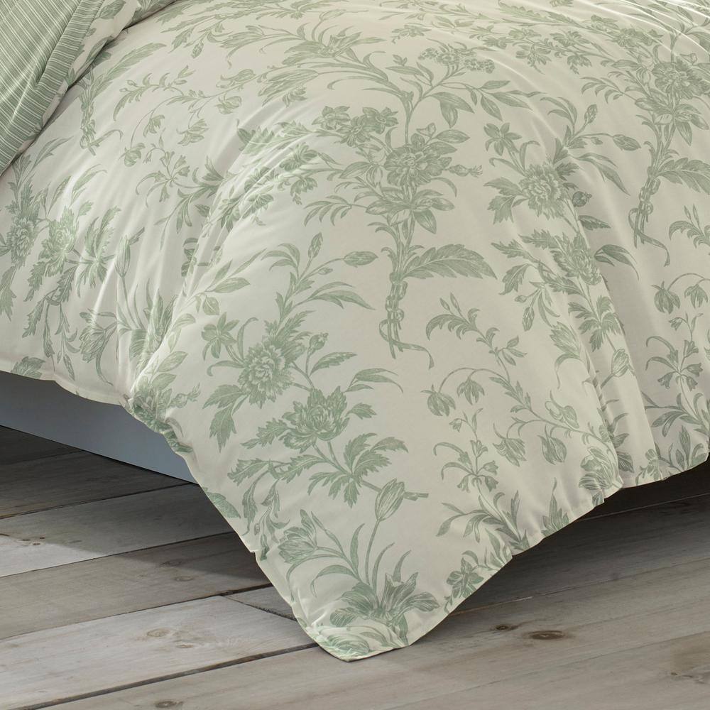 Sage Green Cotton Twin Bedspread Cover Set