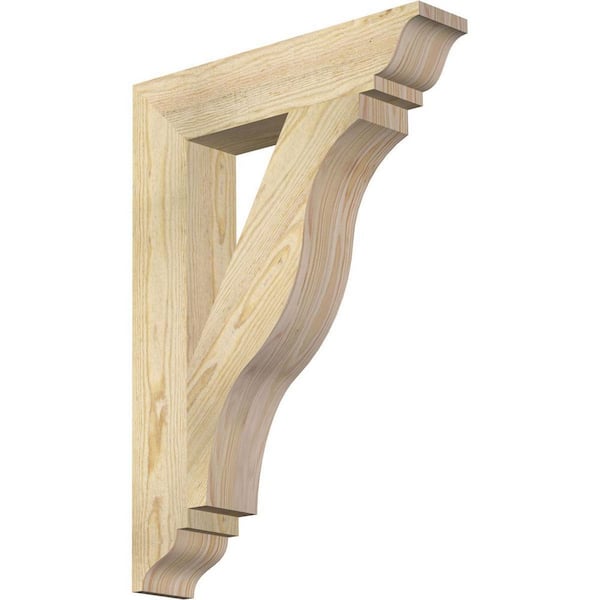 Ekena Millwork 4 in. x 28 in. x 20 in. Douglas Fir Funston Traditional Rough Sawn Bracket