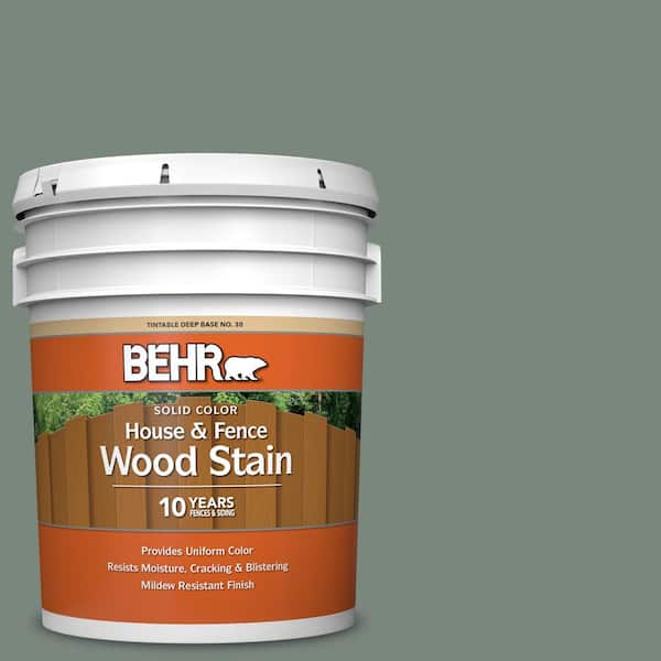 BEHR 5 gal. #700F-5 Wild Sage Solid Color House and Fence Exterior Wood Stain