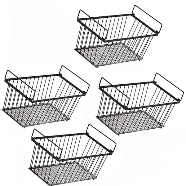 JFVKAF Stackable Pantry Organizers w/ Bamboo Top, Clear Acrylic