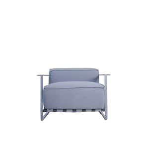 Sunrise Collection Extra Deep Seating Metal Armchair with Grey Cushions