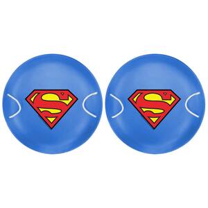 26 in. Heavy-Duty Superman Metal Saucer Sled with Handles (2-Pack)
