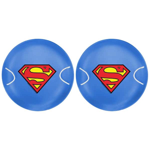 Slippery Racer 26 in. Heavy-Duty Superman Metal Saucer Sled with Handles (2-Pack)