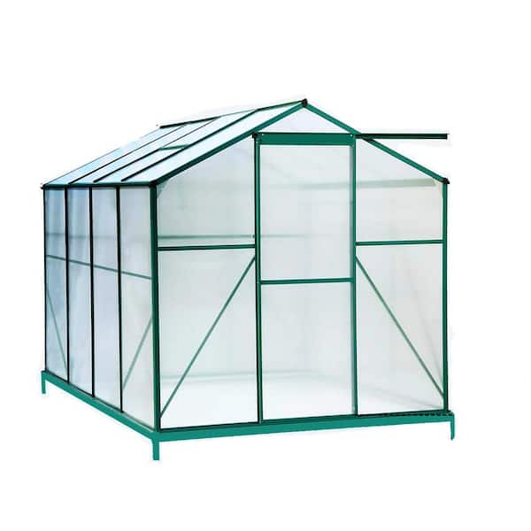 Unbranded 74 in. W x 100 in. D x 79 in. H Polycarbonate Greenhouse, Heavy-Duty Walk-in Plant Garden Greenhouse for Backyard, Green
