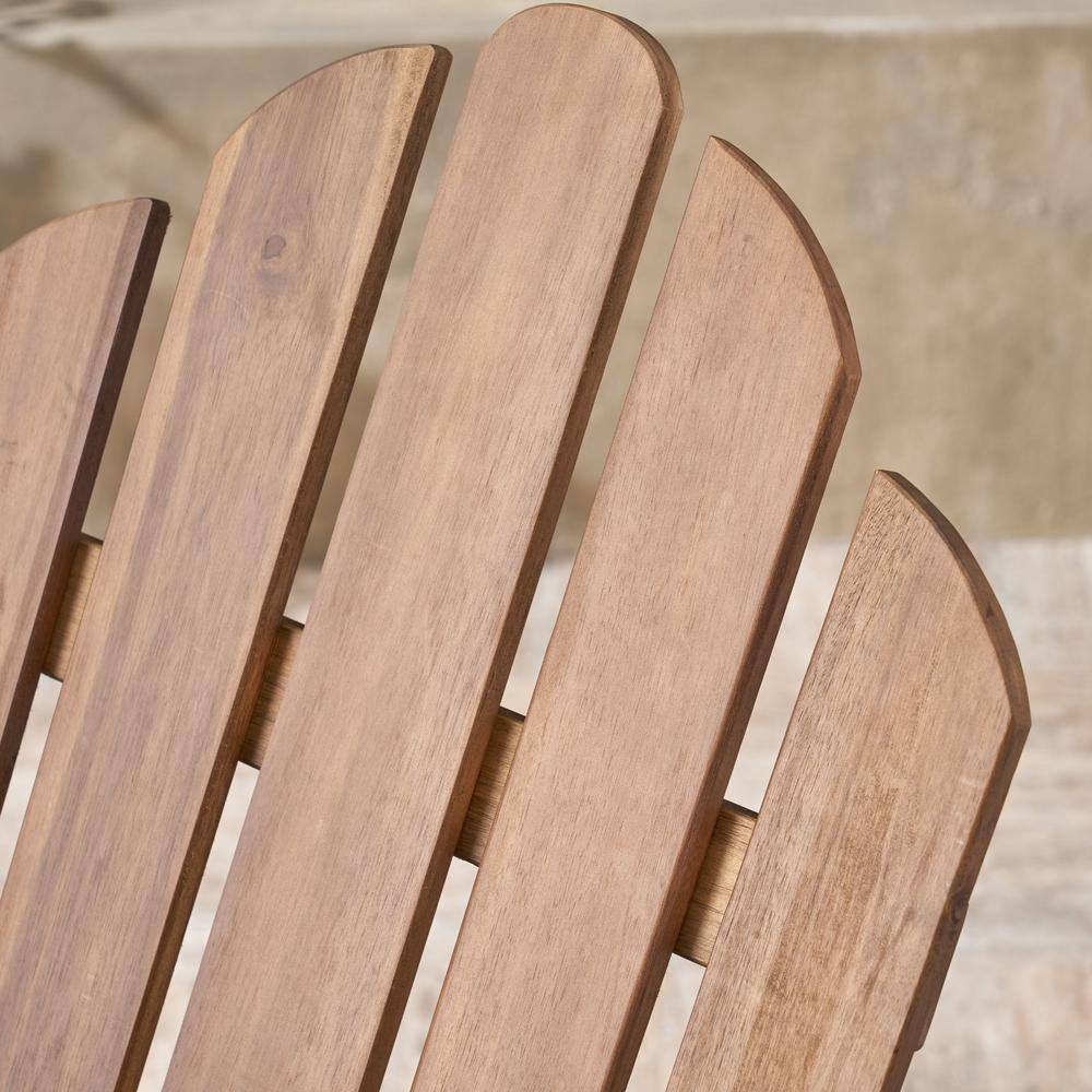 Cara Dark Brown Acacia Wood Adirondack Rocking Chair