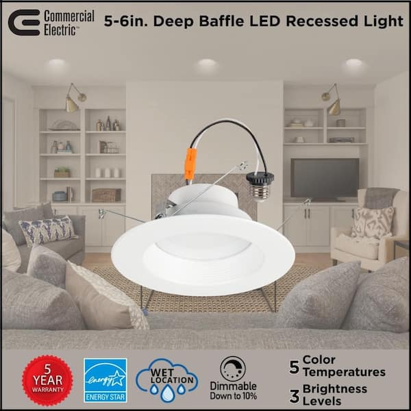 Commercial Electric 5 in/6 in. Deep Baffle Retrofit with Extra