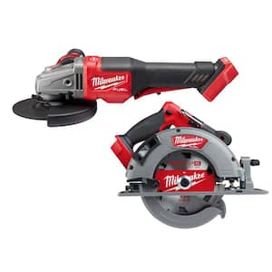M18 FUEL 18V Lithium-Ion Brushless Cordless 4-1/2 in./6 in. Braking Grinder with Paddle Switch & 7-1/4 in. Circular Saw