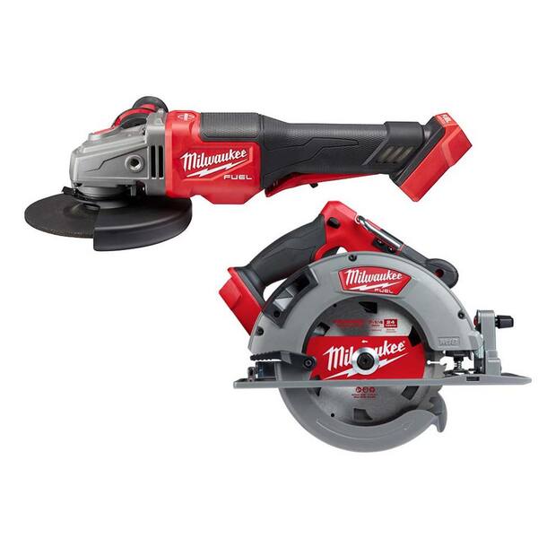 Milwaukee M18 FUEL 18V Lithium-Ion Brushless Cordless 4-1/2 in./6 in. Braking Grinder with Paddle Switch & 7-1/4 in. Circular Saw