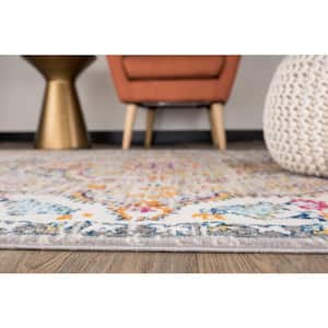 Distressed Vintage Bohemian 2 ft. x 3 ft. Gray Area Rug