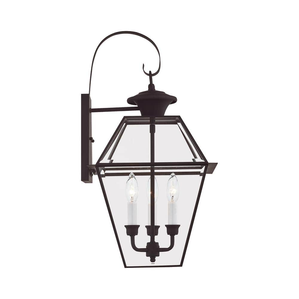 Charleston Elegance Bronze Outdoor Lantern with Clear Beveled Glass