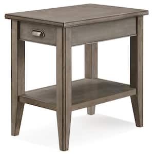 Laurent Collection 24 in. Smoke Gray Smoke Gray Drawer Chairside Table