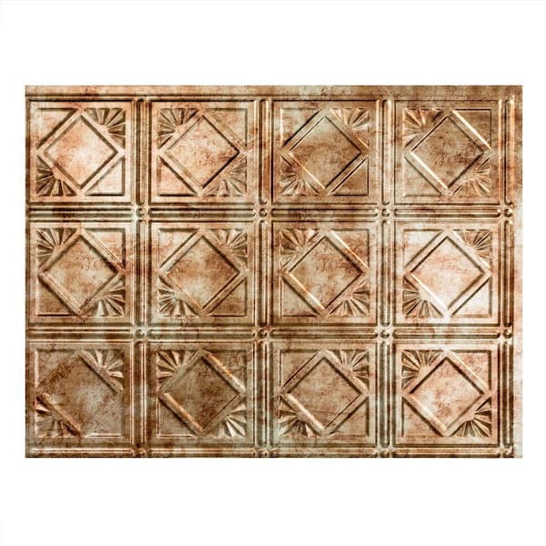 Fasade 18.25 in. x 24.25 in. Bermuda Bronze Traditional Style # 4 PVC Decorative Backsplash Panel