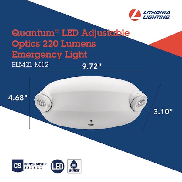 Lithonia Lighting TCLC 5.3-Watt 120/277-Volt LED White Hardwired Emergency  Light at