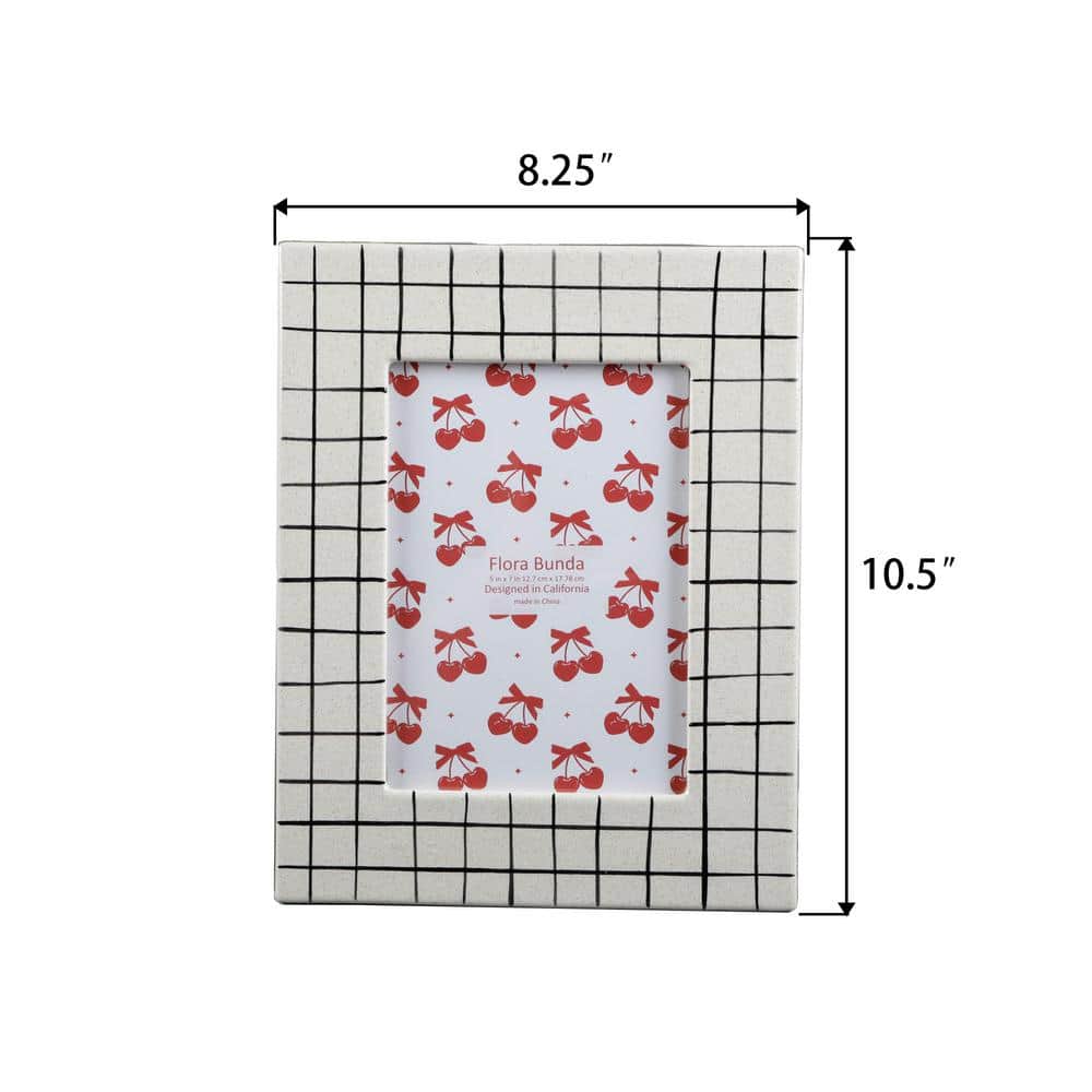 Checker Line Ceramic 5x7 Tabletop/Wall Frame
