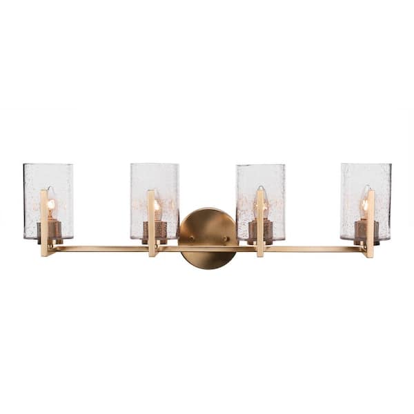 Unbranded Cottonwood 29 in. 4-Light New Age Brass Vanity Light