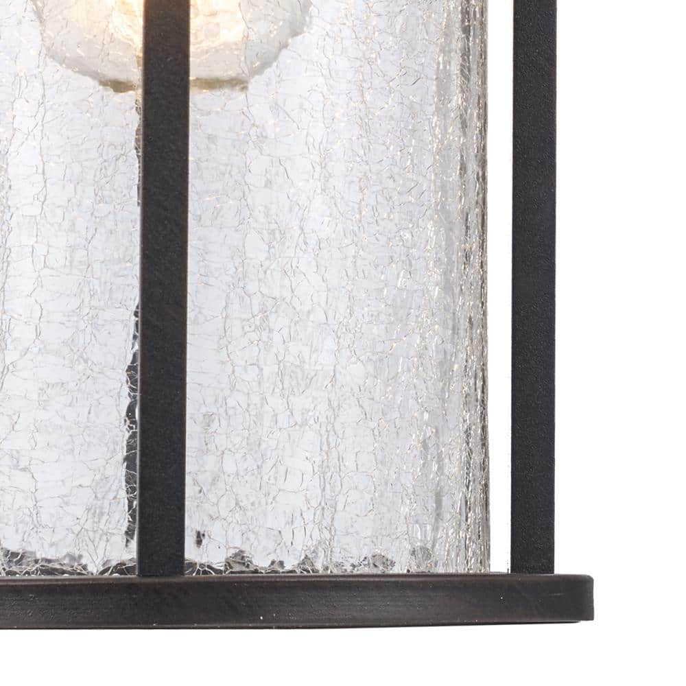Rustic Brown Seeded Glass 14.5" Outdoor Wall Lantern