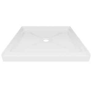 GC Series 36 in. L x 36 in. W Alcove Shower Pan Base in White with Center Hand Drain and Non-Slip Design