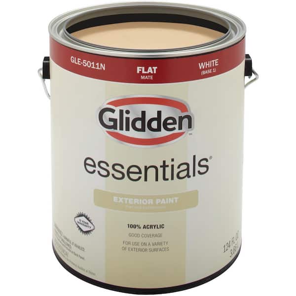 Glidden Essentials 5 gal. White Flat Interior Paint GLE-1000-05 - The Home  Depot