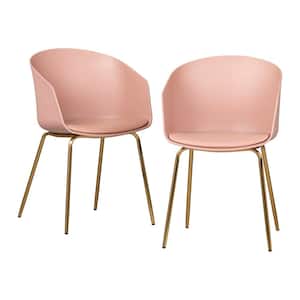 Flam Pink and Gold Chair (Set of 2)