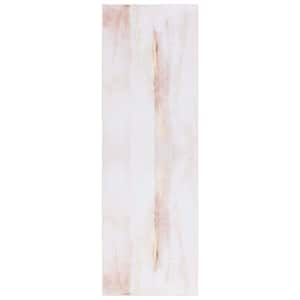 Tacoma Beige/Gold 3 ft. x 10 ft. Machine Washable Striped Abstract Distressed Runner Rug