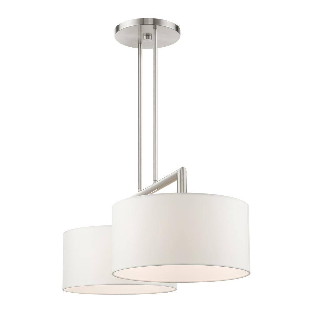 Meridian Brushed Nickel 2-Light Linear Drum Chandelier