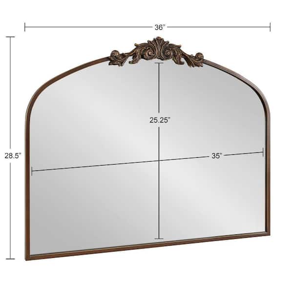 Arendahl 36.00 in. x 28.50 in. Bronze Arch Framed Glam Decorative Wall Mirror
