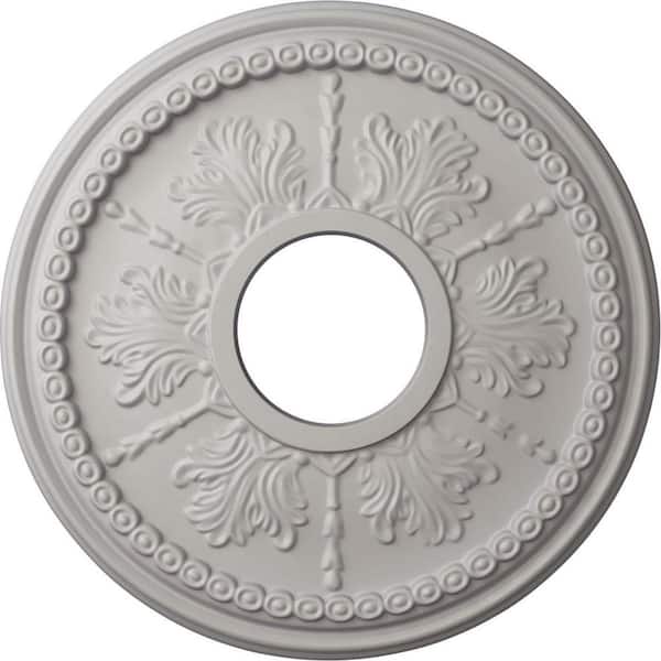 Ekena Millwork 1-1/4 in. x 13-7/8 in. x 13-7/8 in. Polyurethane Tirana Ceiling Medallion, Ultra Pure White