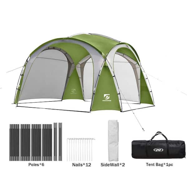 Sudzendf Green 12 ft. x 12 ft. Pop Up Canopy Tent with Side Wall, Pegs, Stability Poles, Waterproof for Camping, Party, Picnics