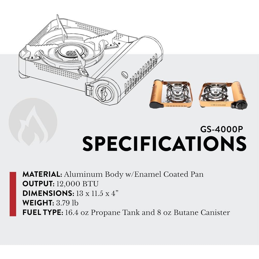Gas ONE GS-4000P Dual Fuel Portable Camp Stove