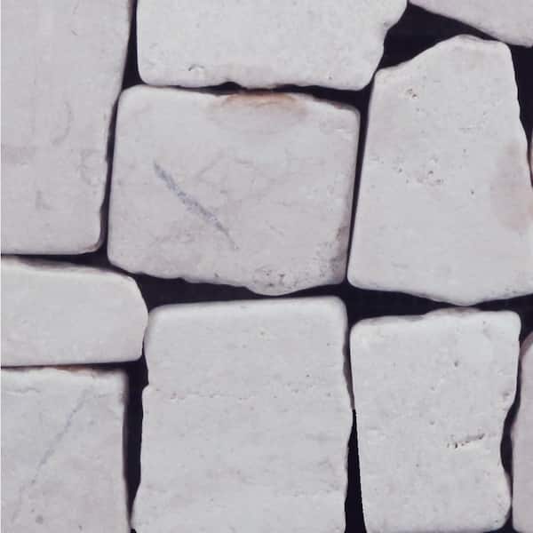 CRUZ BAY STUDIO Block Mosaic Tile Sample Color White 4 in. x 6 in.