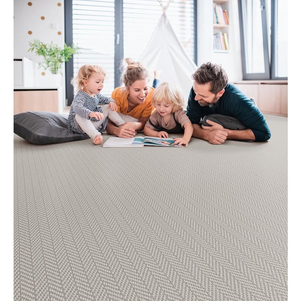 Lifeproof with Petproof Technology Lilypad - Urban Grey - Gray 30.7 oz.  Triexta Pattern Installed Carpet 0551D-25-12 - The Home Depot