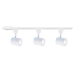 Charge 48 in. 3-Light White LED ENERGY STAR Track Lighting Kit with Floating Canopy Feed and Track with End Caps, 3000K