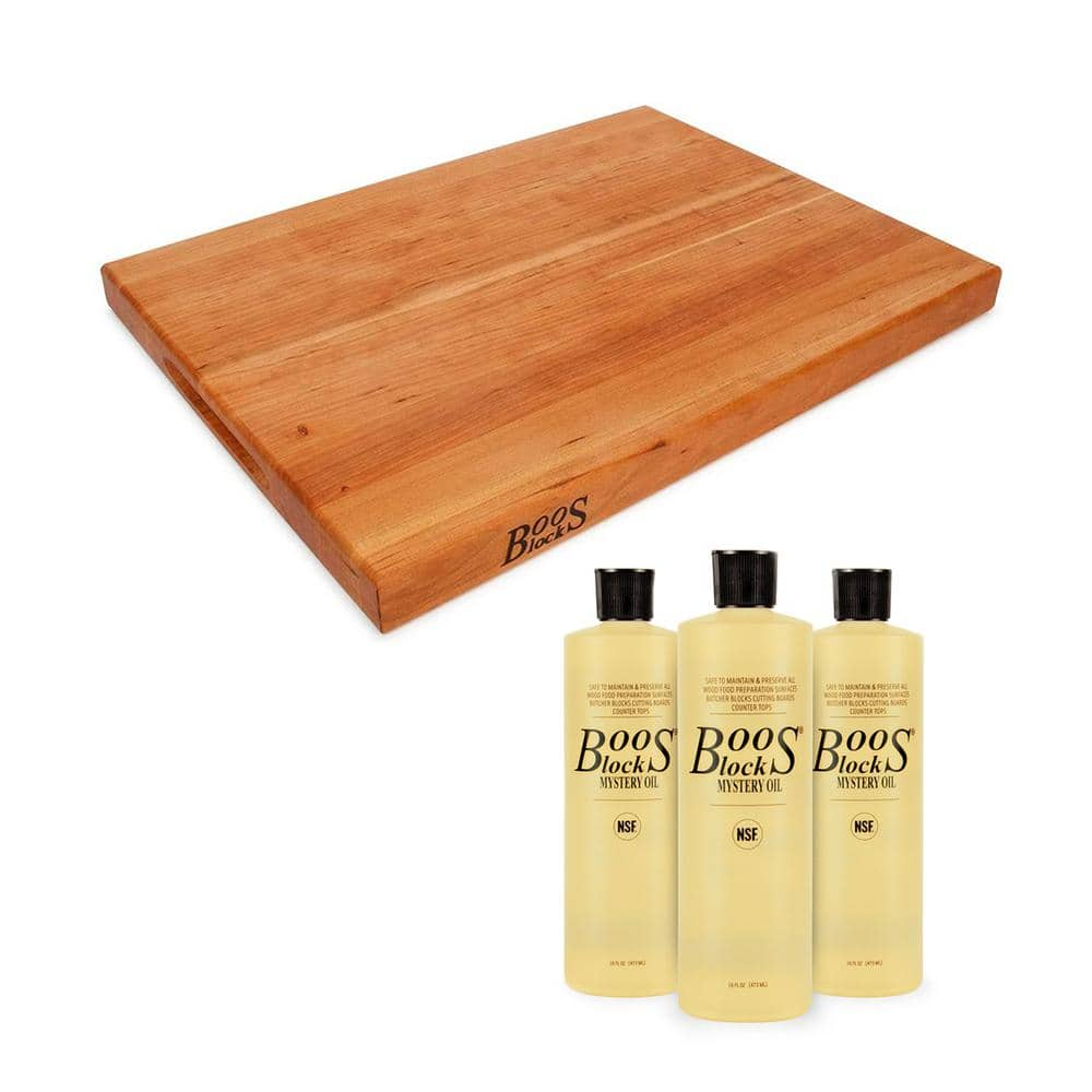 JOHN BOOS 20 x 15" Cutting Board Bundle with 3 Pack of Boos Block