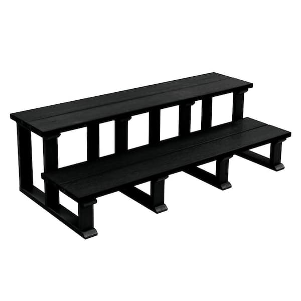 Recycled Plastic 48" Hot Tub Steps-Black