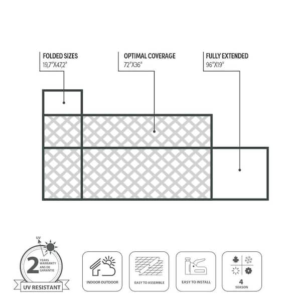 36 in. Green Artificial PVC Expandable Trellis 36 in. x 72 in. Chestnut Leaves