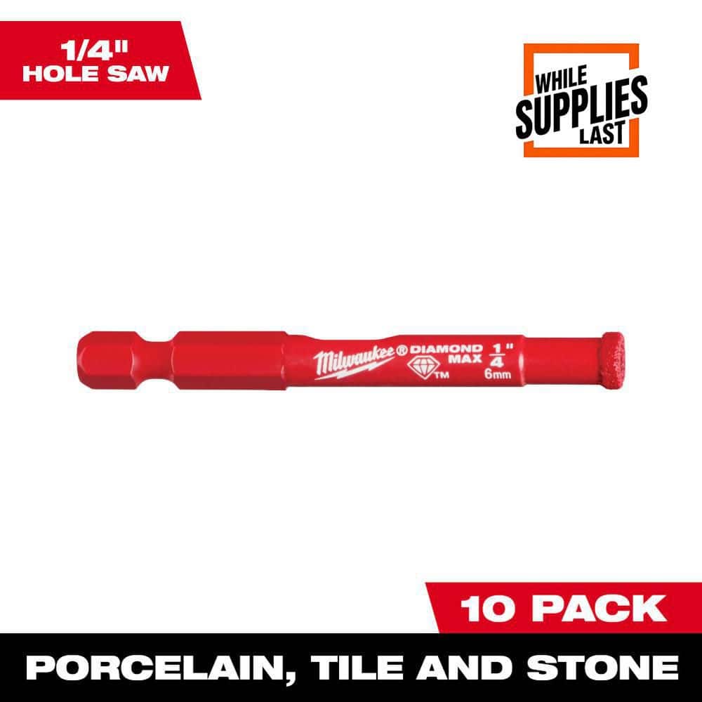 Milwaukee 1/4 in. Diamond Max Hole Saw (10-Pack)