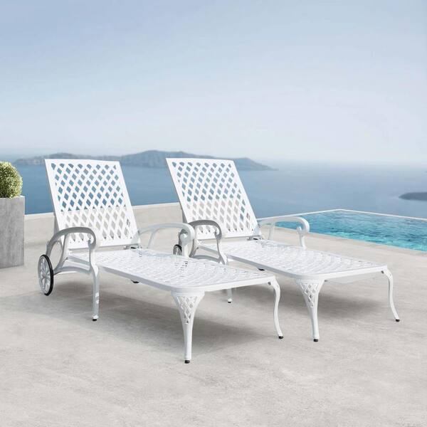 white reclining chaise lounge