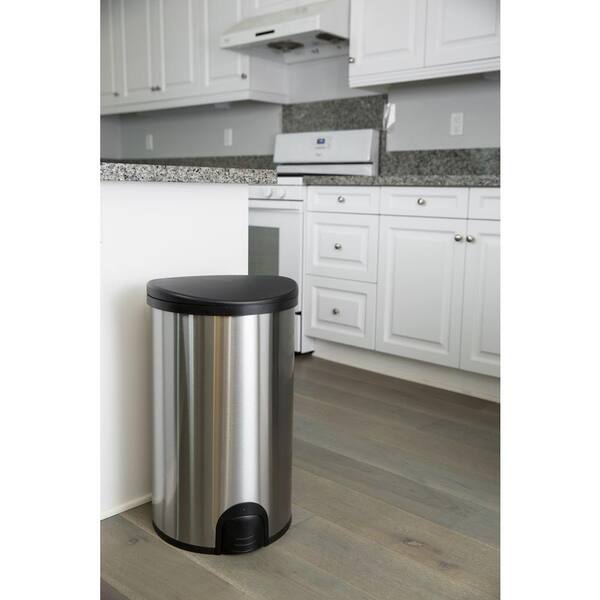 Organize It All 15.8-Gallons Silver Steel Touchless Kitchen Trash